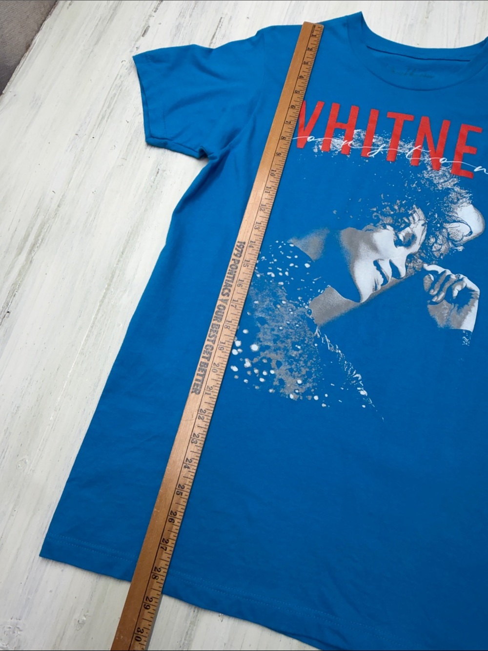 Whitney Houston Blue Graphic Tee Short Sleeve Crewneck T-Shirt Sz M - Picture 3 of 6